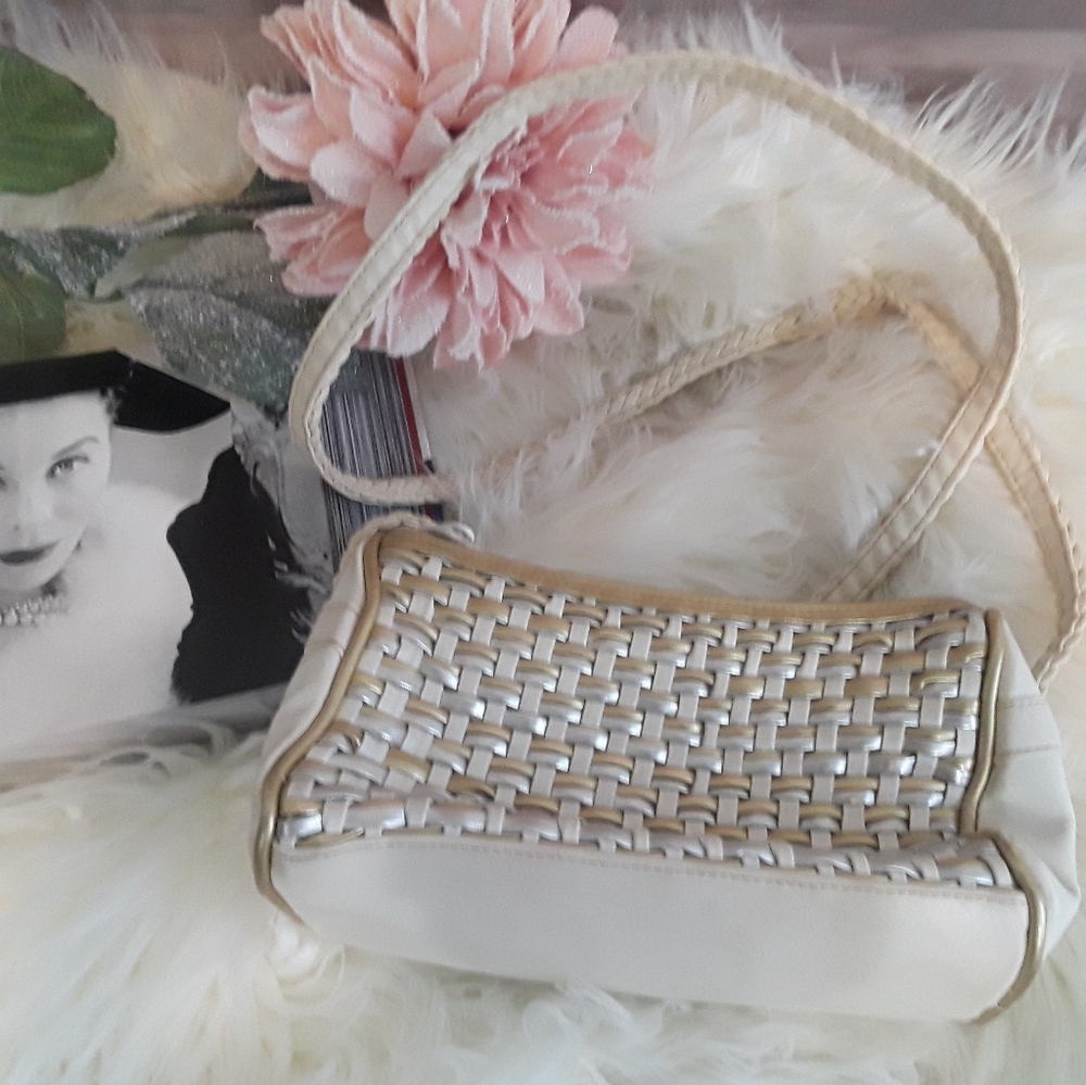 (TIANNI) Vintage Crossbody Handbag Gold Silver